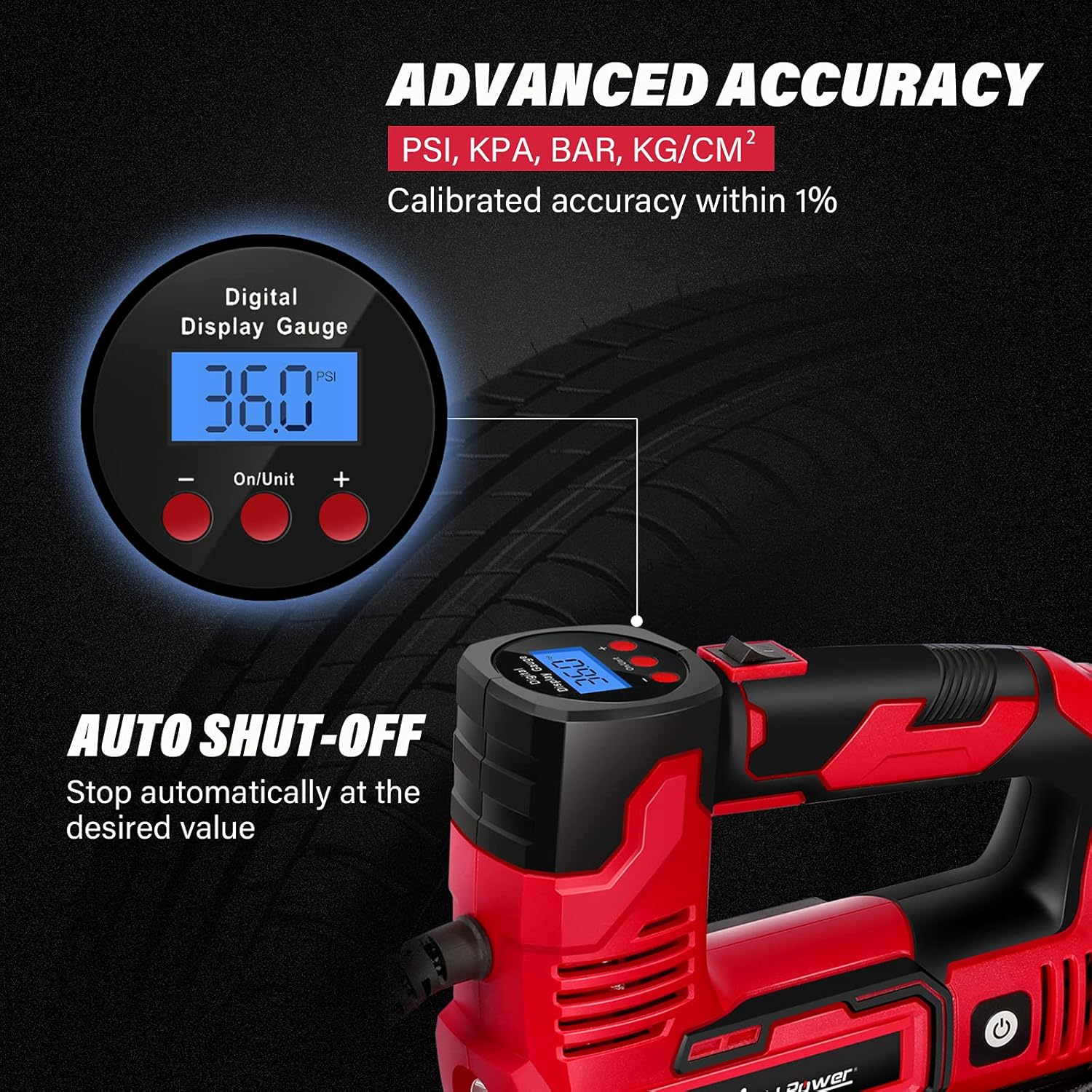 20V Cordless Tire Inflator with Digital Pressure Gauge T663913