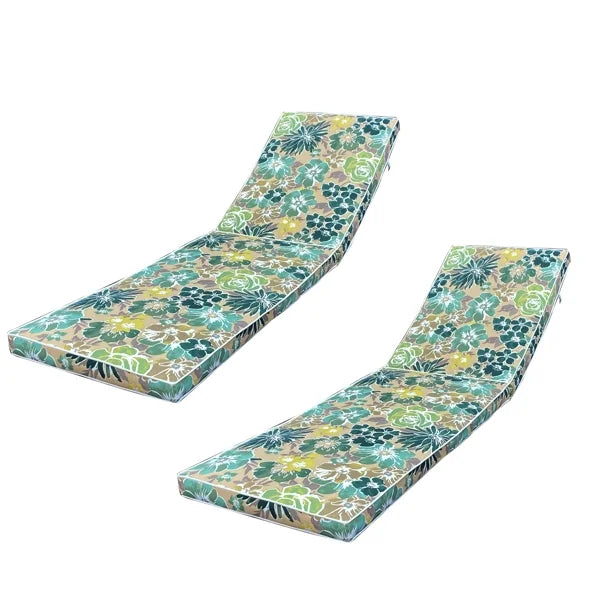 Blue flower Patio Lounge Chair Cushion Set of 2 R45697