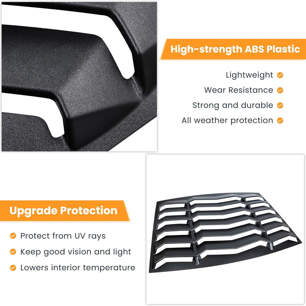 Rear Window Louver Windshield Sun Shade Cover (ABS Matte Black) F104292