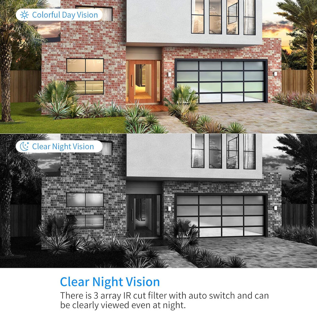 8CH 2K Wireless Security Camera System with 12 LCD Monitor 3TB Hard Drive 4pcs 3MP Outdoor Bullet IP Cameras I425007
