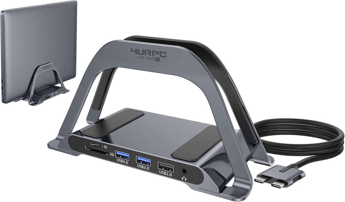 USB C Docking Station Dual Monitor 10 in 2 USB C HUB with Vertical Stand U21003