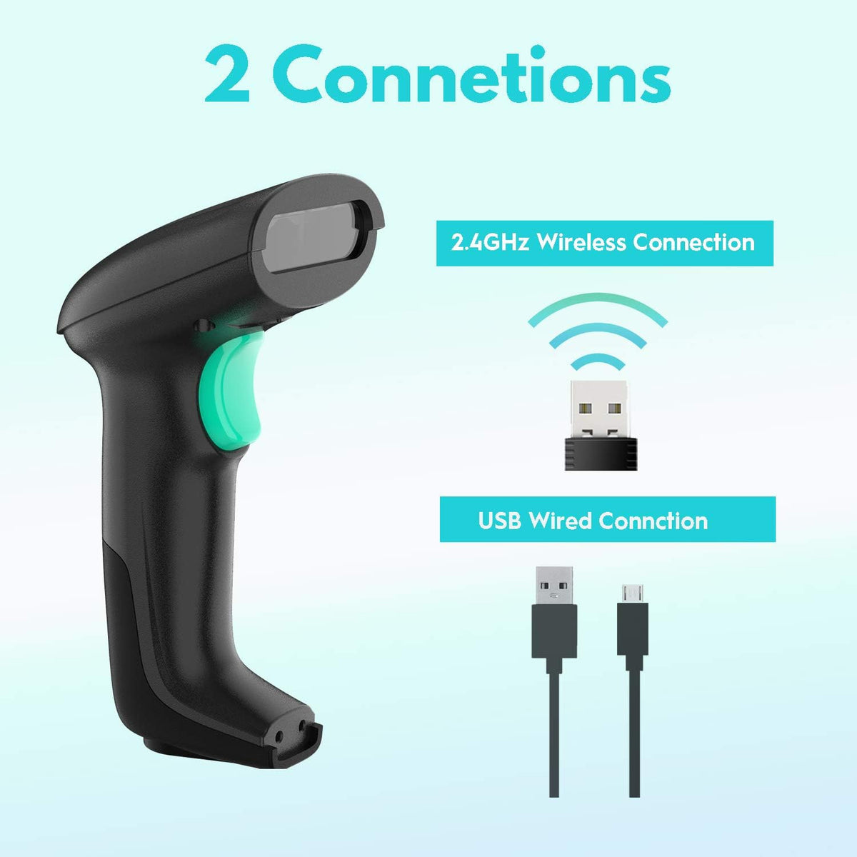 Wireless 2D Barcode Scanner with Hands-Free Stand W851490