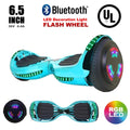 Chrome Turquoise LED Flash Wheel Hoverboard Y1028