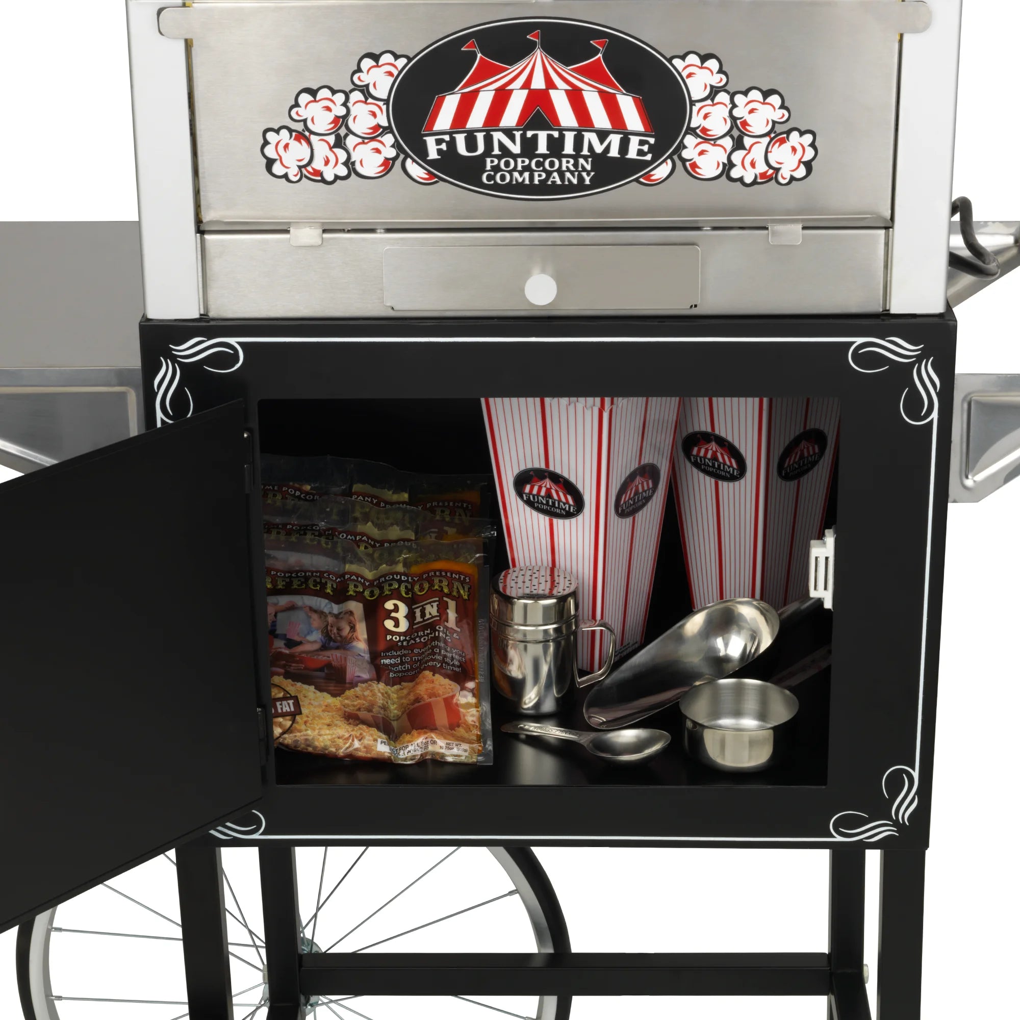 Commercial Popcorn Machine with Cart L3244