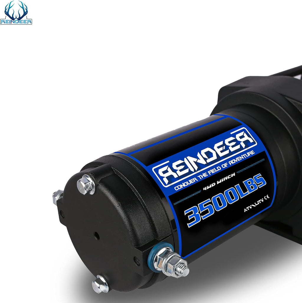 12V 3500 lb Electric Winch Kit Synthetic Rope with Hawse Fairlead Waterproof IP67 Wireless Remotes Z210542