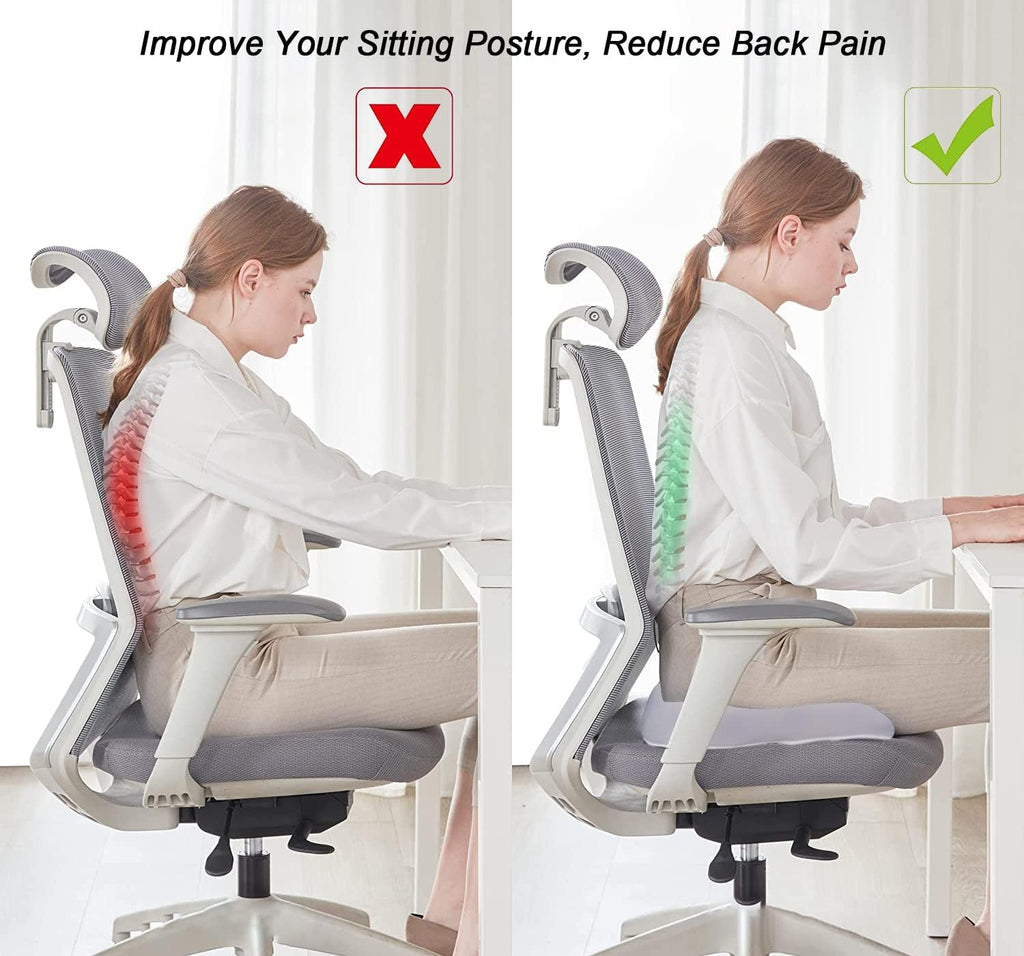 Memory Foam Seat Cushion with Adjustable Straps (Gray) M58221