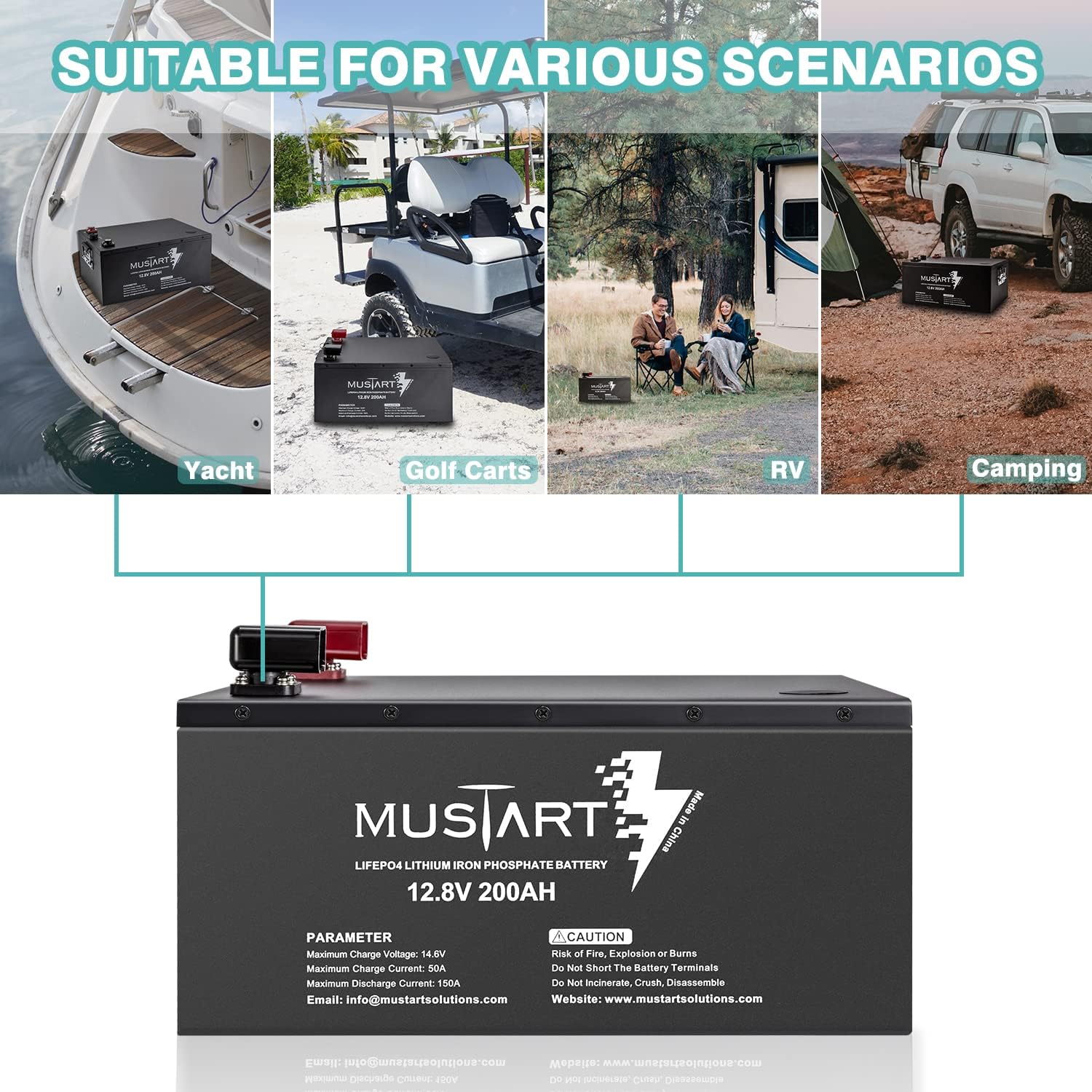 12.8V 180Ah Lithium Iron Phosphate Battery with Smart BMS M840731