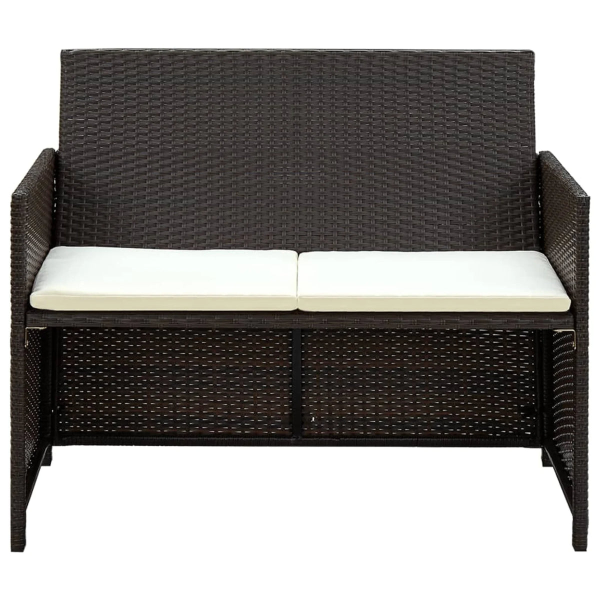 4 Piece Poly Rattan Outdoor Sectional Sofa Set with Coffee Table O2135