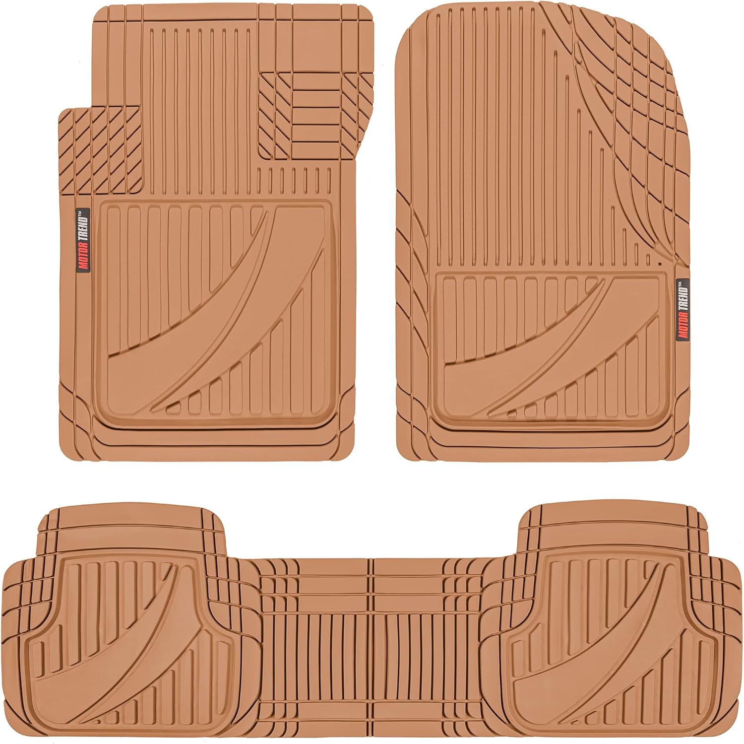 Black Rubber Car Floor Mats 3 Piece All Weather Automotive Liners Z794443