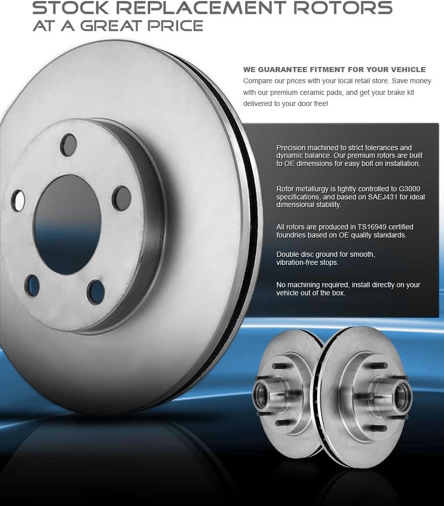 Premium OE 5 Lug Brake Rotors with Ceramic Pads and Hardware Q661