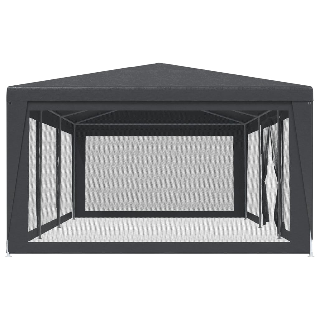 Party Tent with 8 Mesh Sidewalls Anthracite 29.5'x13.1' HDPE N462760