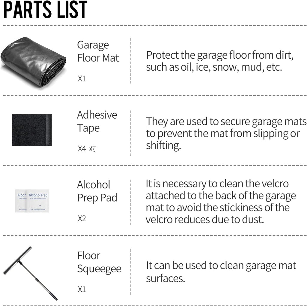 Containment Mat, 7'9 x 18', Non-Slip Garage Floor Mat B541178
