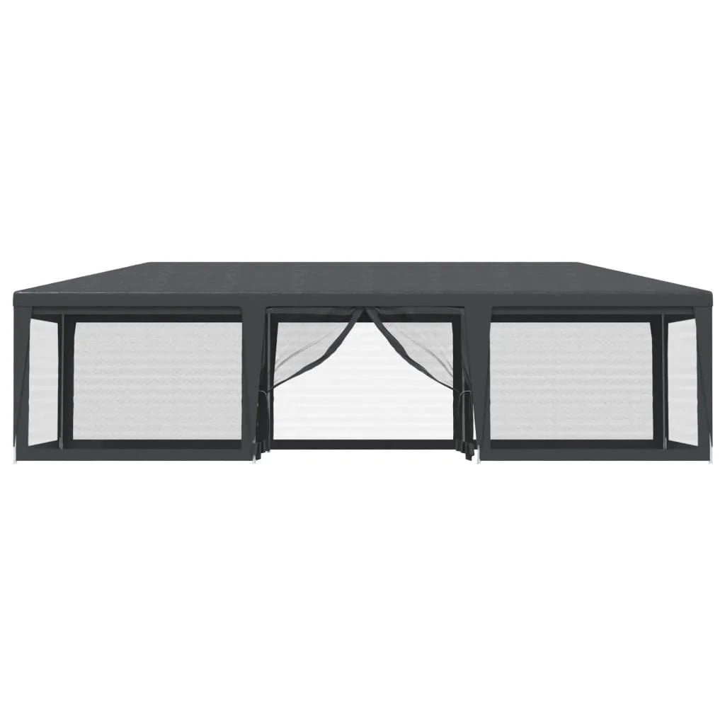 Party Tent with 8 Mesh Sidewalls Anthracite 29.5'x13.1' HDPE N462760