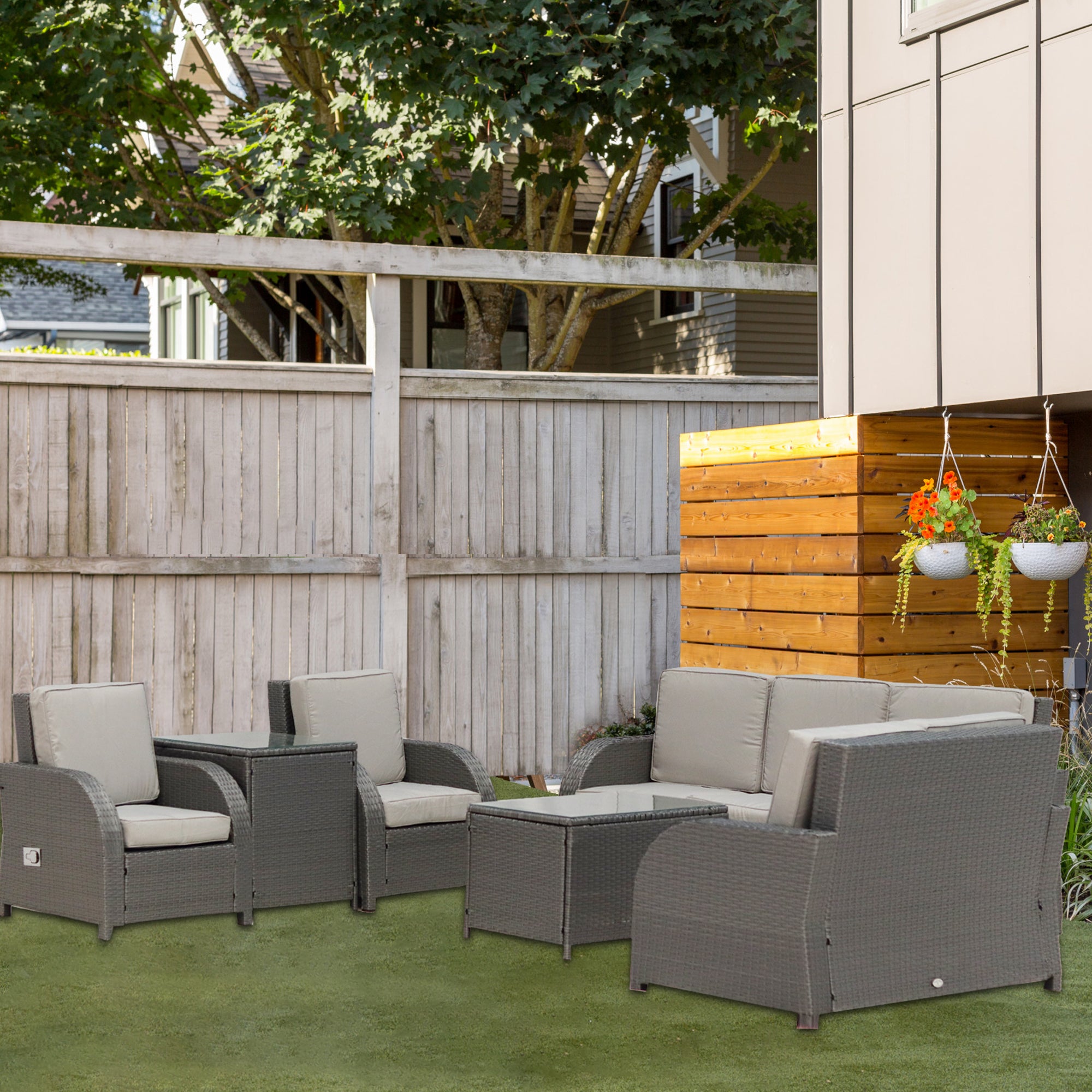 6-Piece Outdoor Wicker PE Rattan Sectional Sofa Set L6522