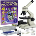 40X-1000X LED Biological Microscope with Slide Preparation Kit & Book H597