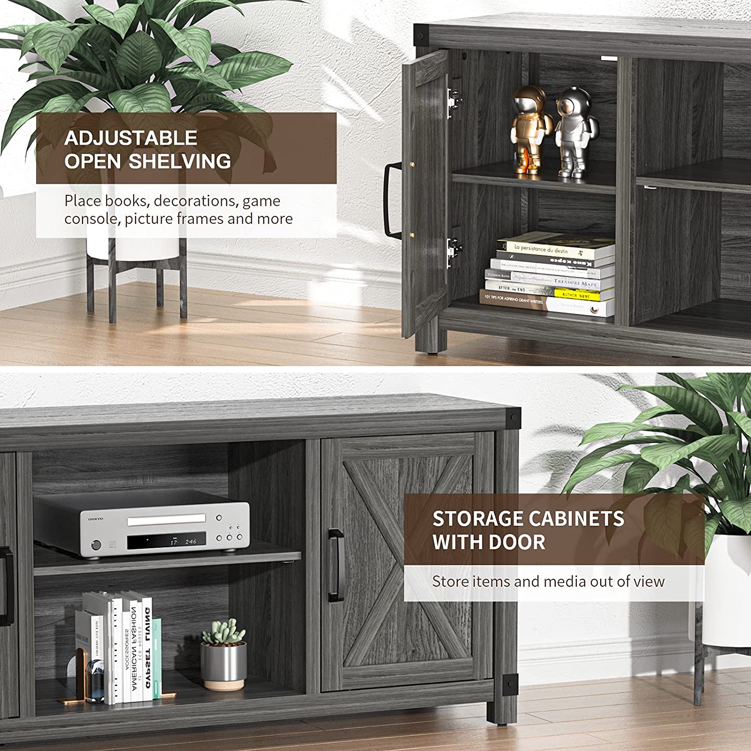 Farmhouse TV Stand with Storage F69104