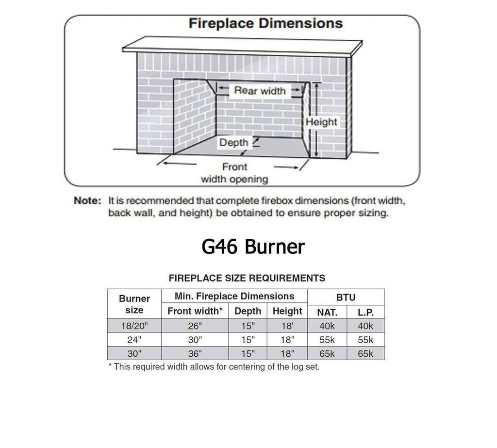 Vented Natural Gas Log Burner with Safety Pilot Kit E58618