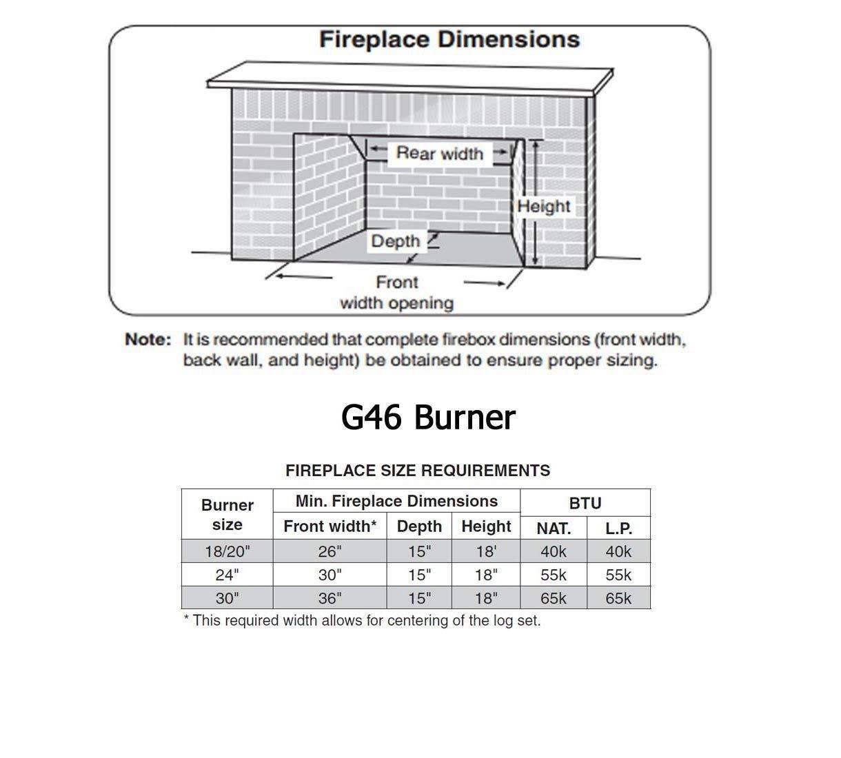 Vented Natural Gas Log Burner with Safety Pilot Kit E58618