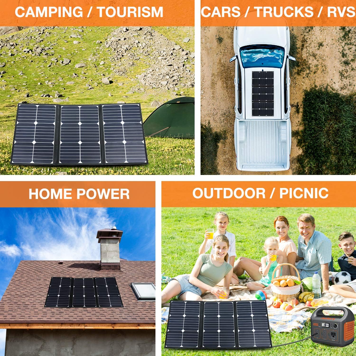 60 Watt Foldable Solar Panel Battery Charger Kit C277914