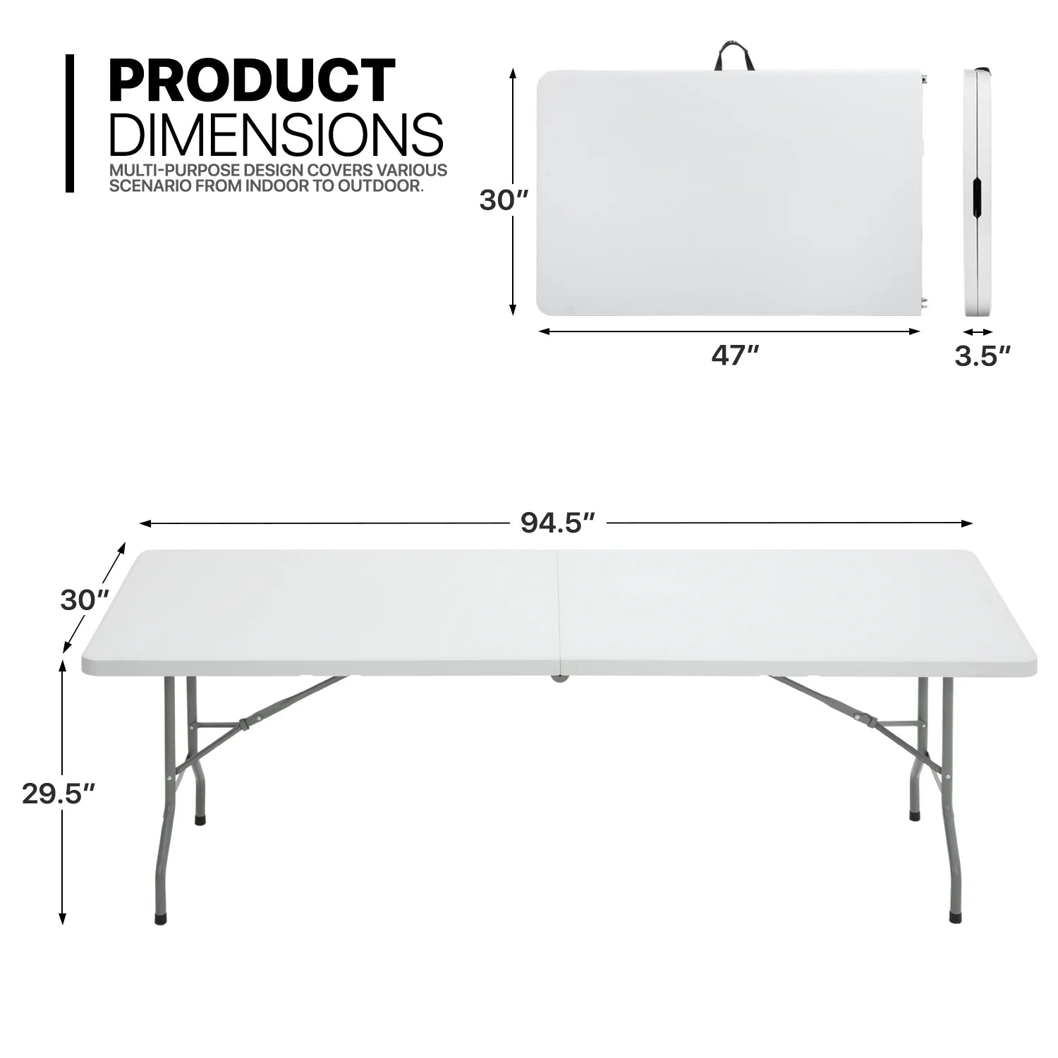 13 Pieces 8 FT Folding Table and Chair Set with Steel Legs S13913