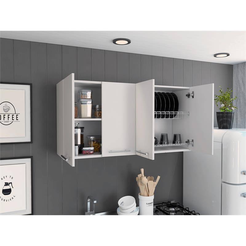 White Four-Door Wall Cabinet O1382