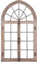 Distressed Gray Arched Cathedral Window Frame Wall Décor T9341