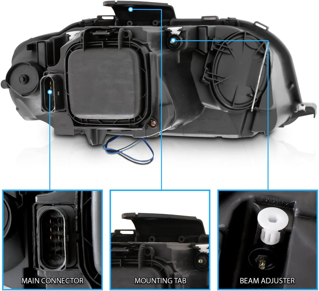 Black R8 LED Style Projector Headlights for Audi A3 G5043