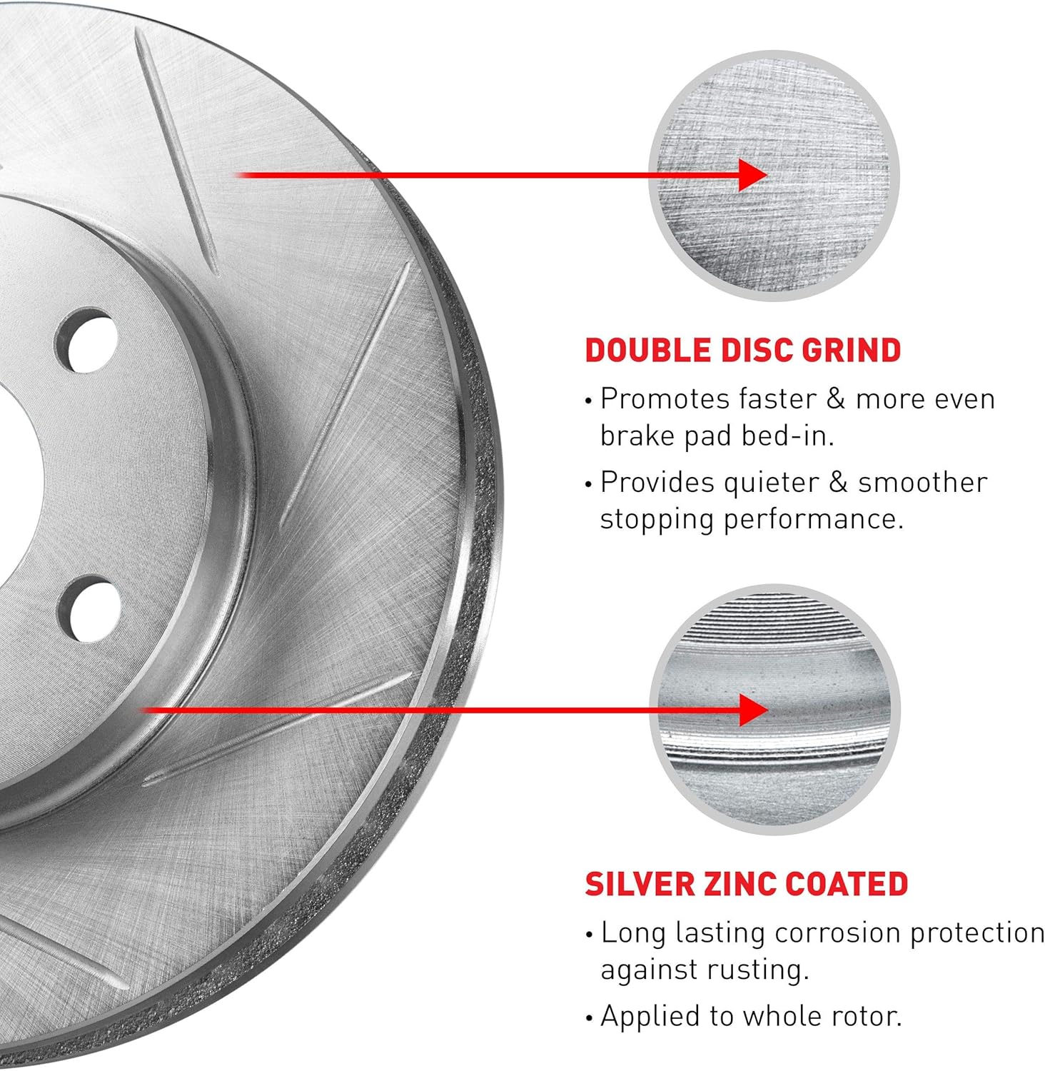 Slotted Brake Rotors Kit & Semi-Met Brake Pads G28004