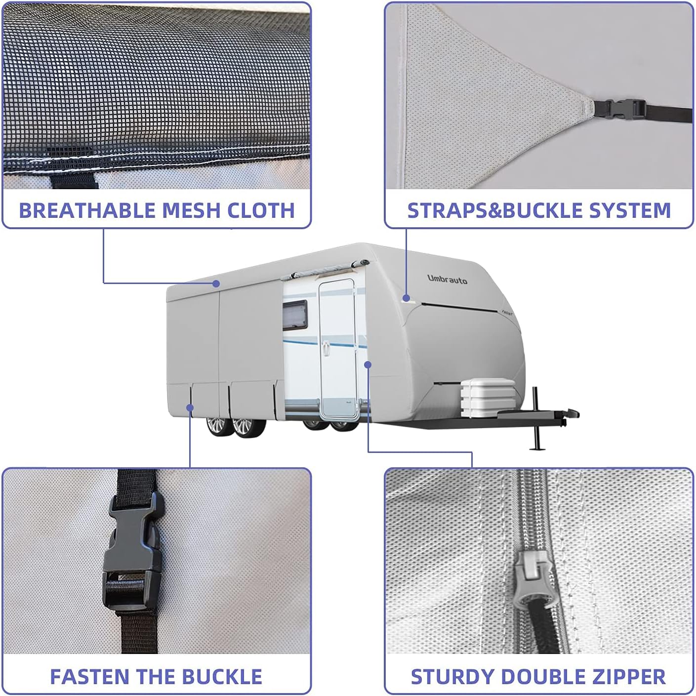 RV Trailer Cover Fits 27‘ - 30‘ Travel Trailer J634