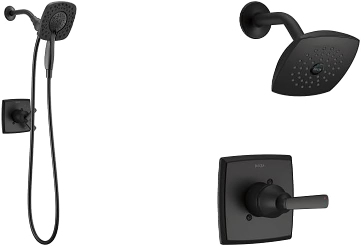 Dual-Function Shower Trim Kit with 2-Spray Hand Held Shower Head with Hose, Stainless J991