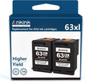 Black Ink Cartridges 2 Pack for HP 63 XL Printer C221