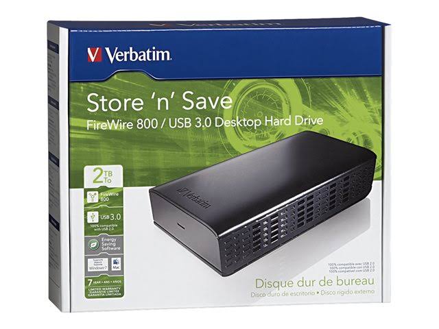 2TB Desktop Hard Drive, USB 3.0/FireWire 800 - Black Z477243