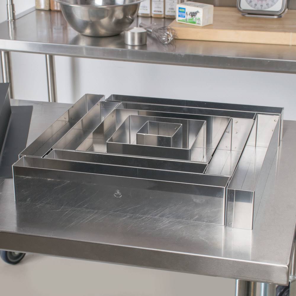 3 1/16x22 Stainless Steel Square Cake Mold Set V554959