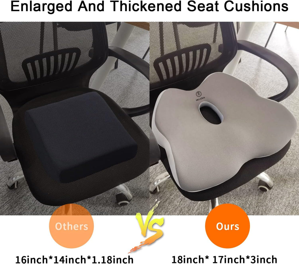 Memory Foam Seat Cushion with Adjustable Straps (Gray) M58221