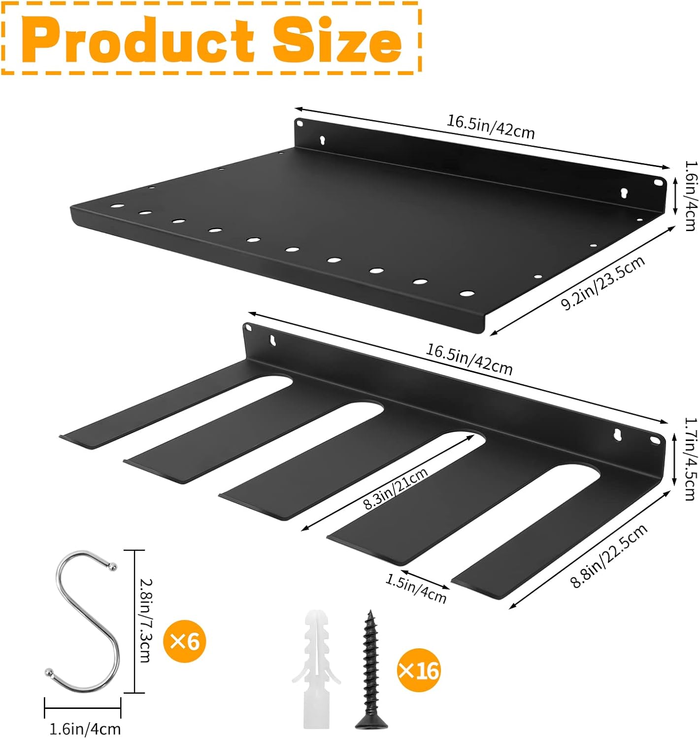 Wall Mounted Metal Drill Storage Rack, Pack of 2 O726988