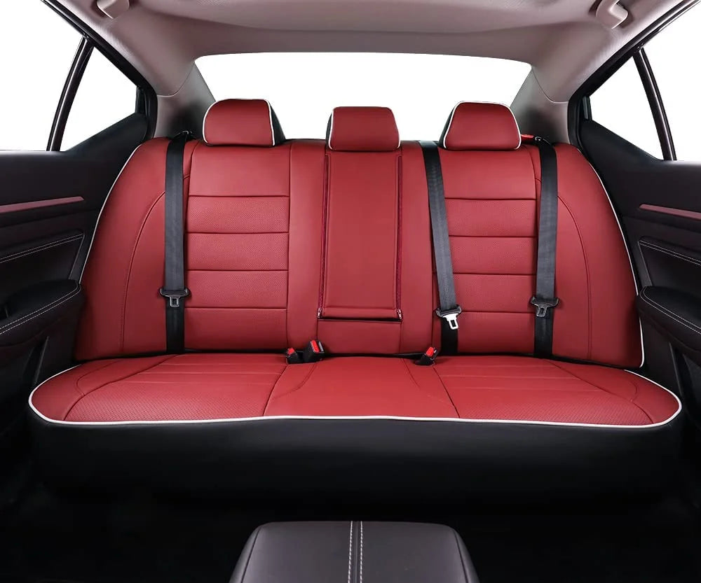 Burgundy Leatherette Full Set Car Seat Covers N96028