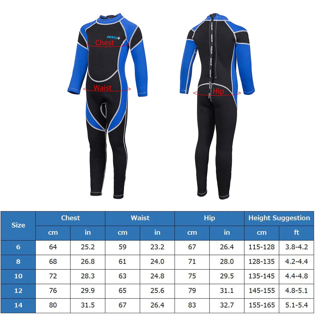 Zippered Long Sleeve One Piece Children Surf Suit N15285