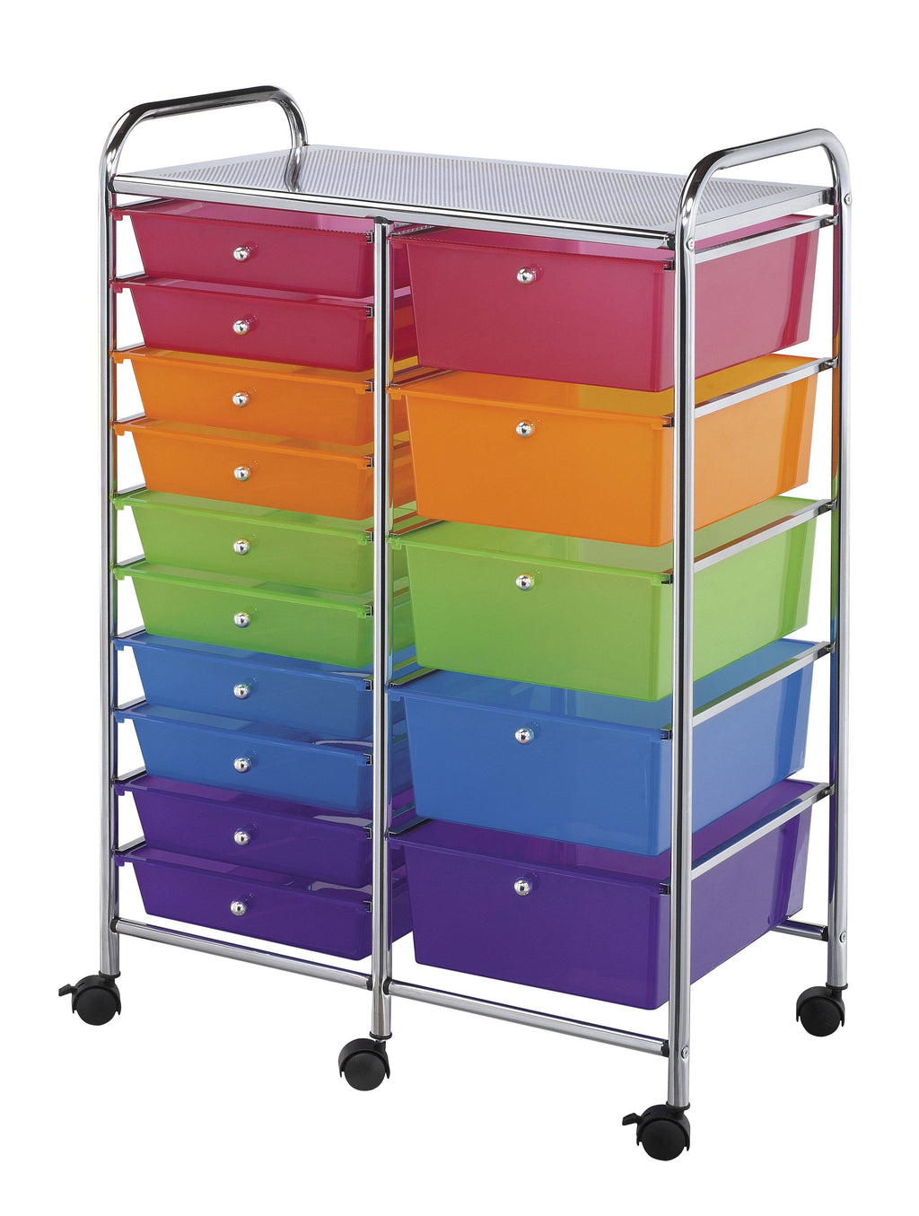 Blue Hills Studio Double Storage Cart with 15 Drawers Multi G72124