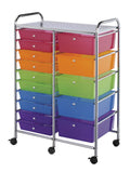 Blue Hills Studio Double Storage Cart with 15 Drawers Multi G72124