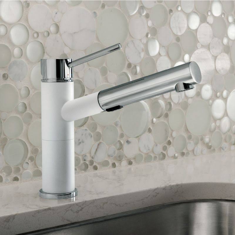 White Pull Out Spray Kitchen Faucet J11257