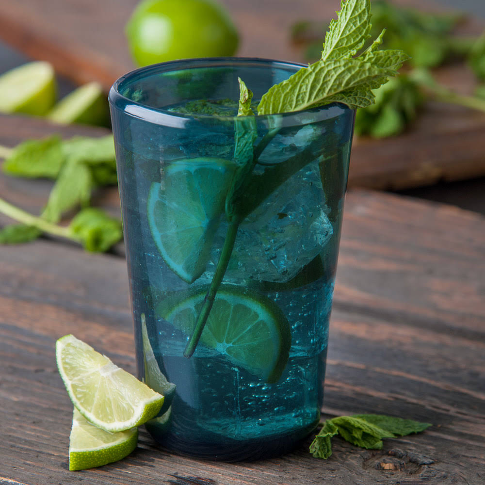 19 oz. Teal Tritan Plastic High Ball Glass - 12/Case K93836