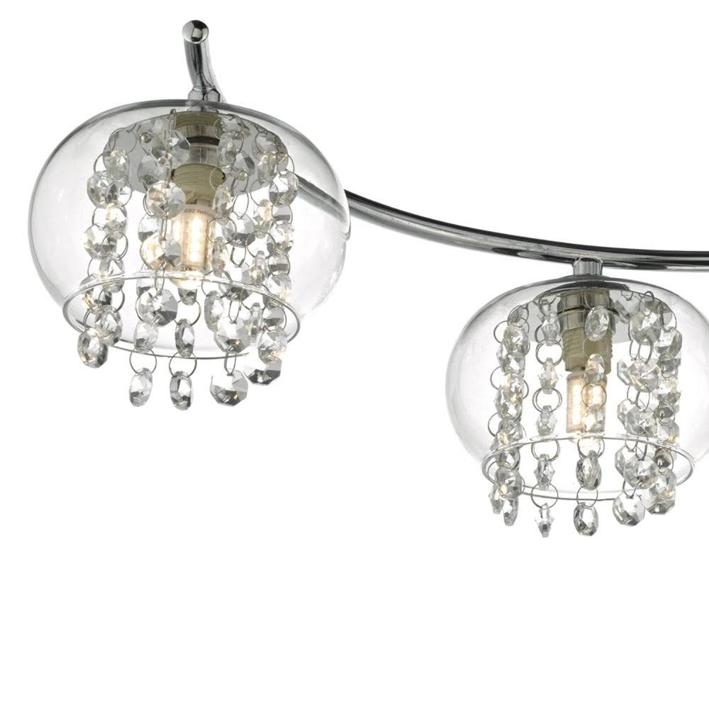 Polished Chrome Semi Flush Crystal Light L35538