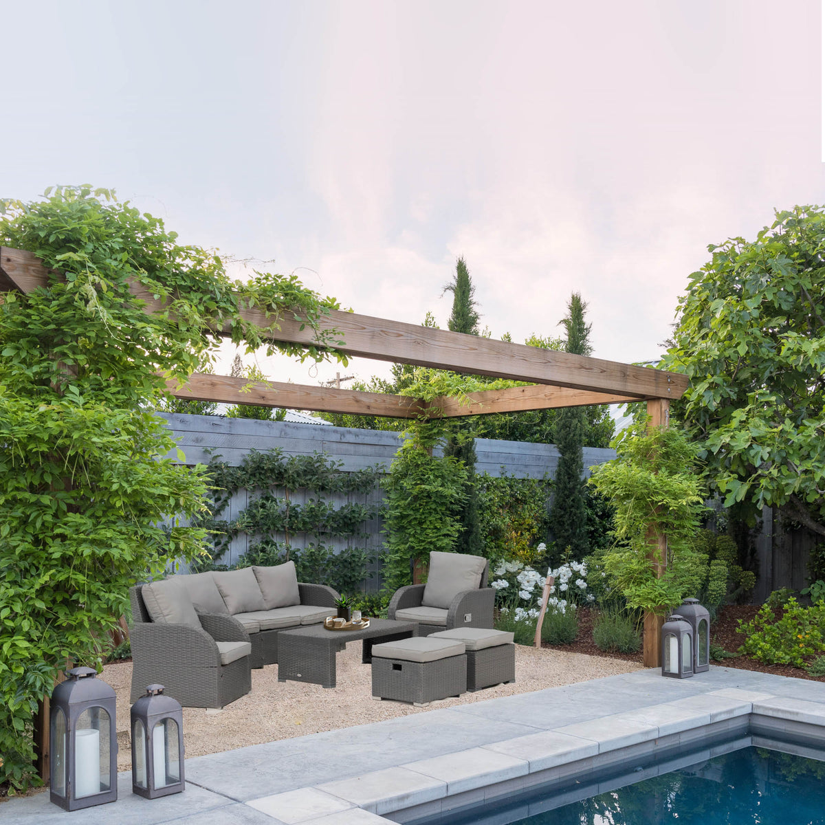 6-Piece Outdoor Wicker PE Rattan Sectional Sofa Set L6522