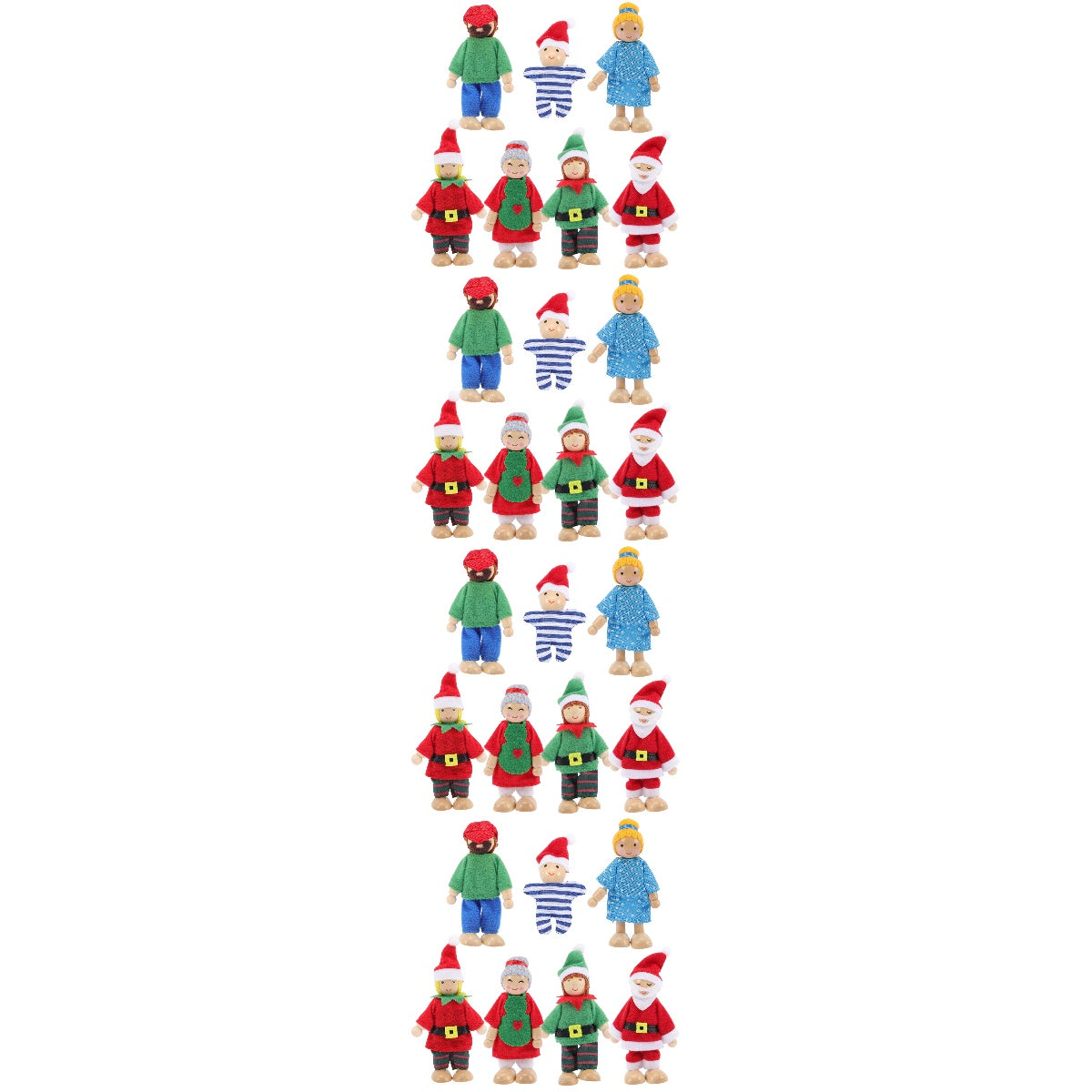 28 pcs Wooden Doll Playset M823713