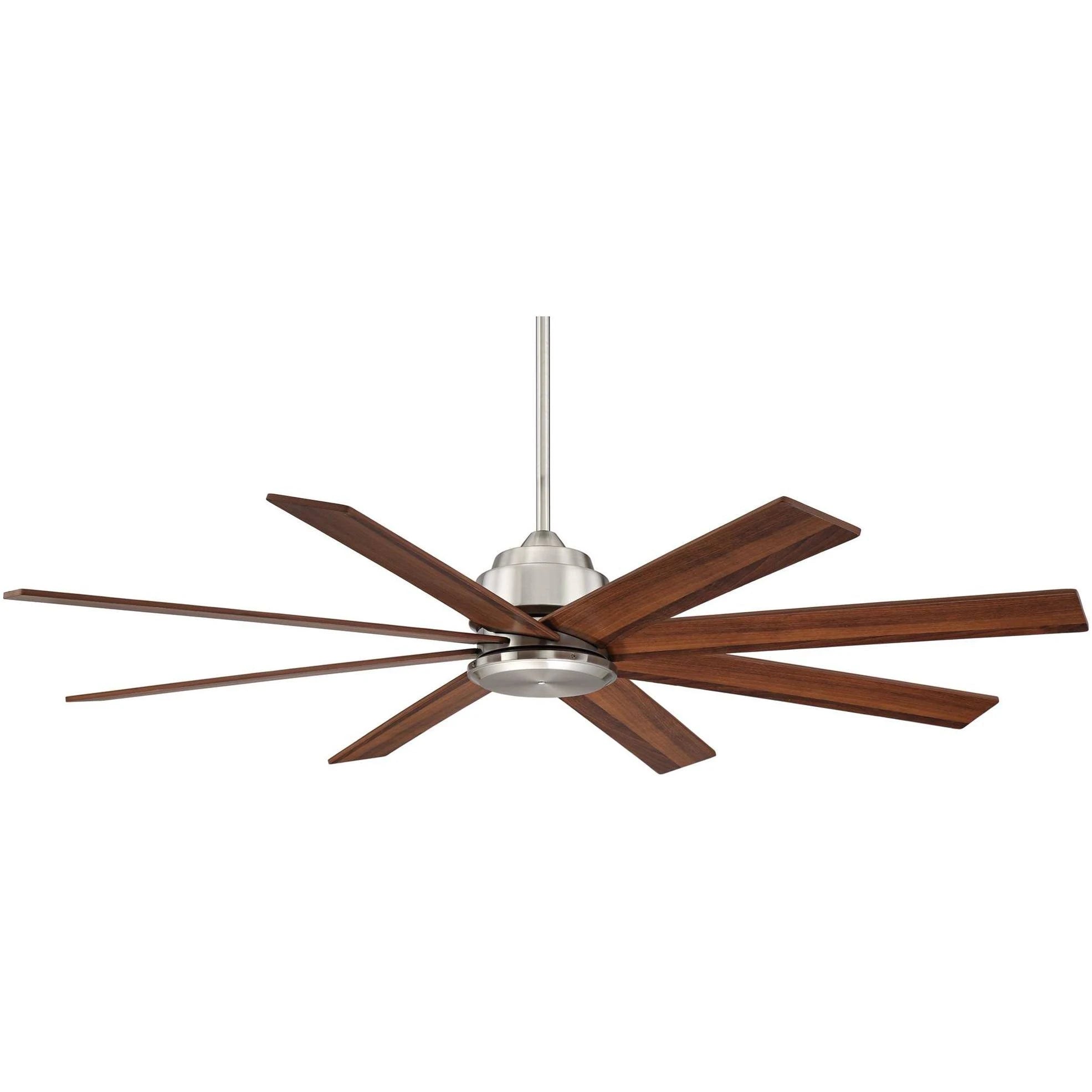 Brushed Nickel Walnut Blades Ceiling Fan with Remote V1897