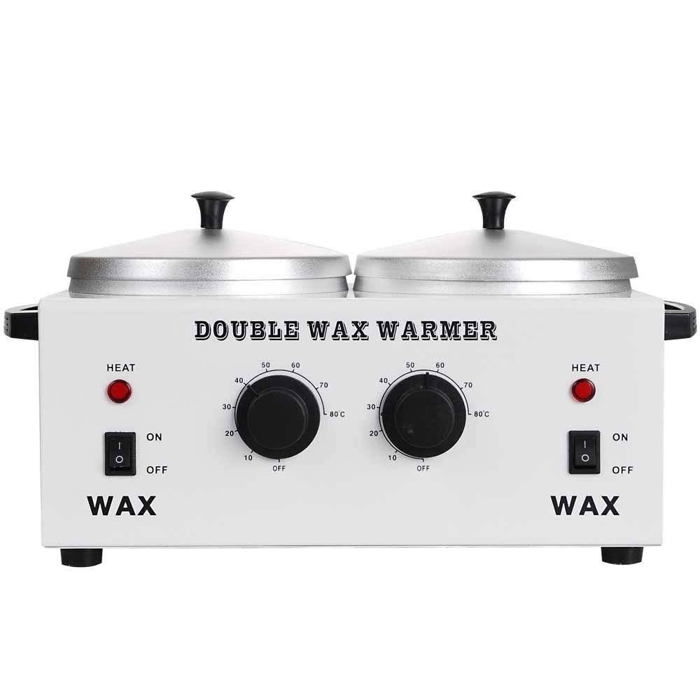 Portable Electric Double Pot Wax Warmer with Adjustable Temperature Setting O273