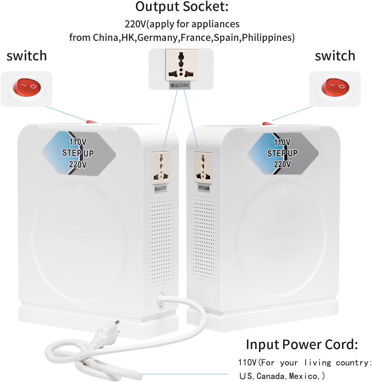 110v to 220v Step up Converter 3000W D743241