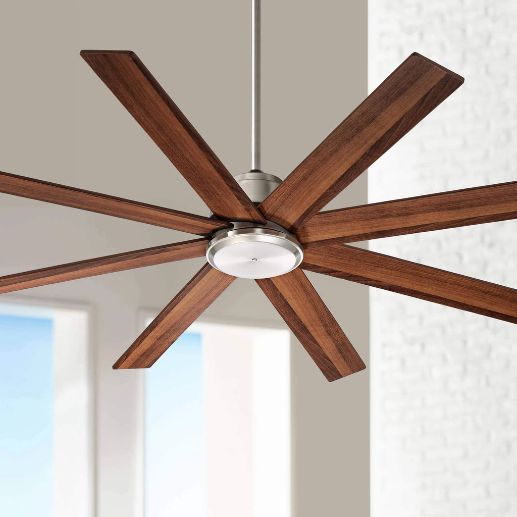 Brushed Nickel Walnut Blades Ceiling Fan with Remote V1897