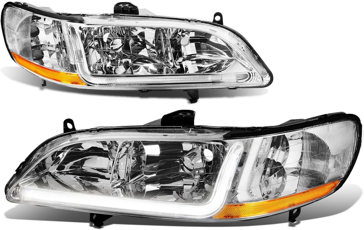 Chrome Housing LED DRL Headlights Assembly F6089