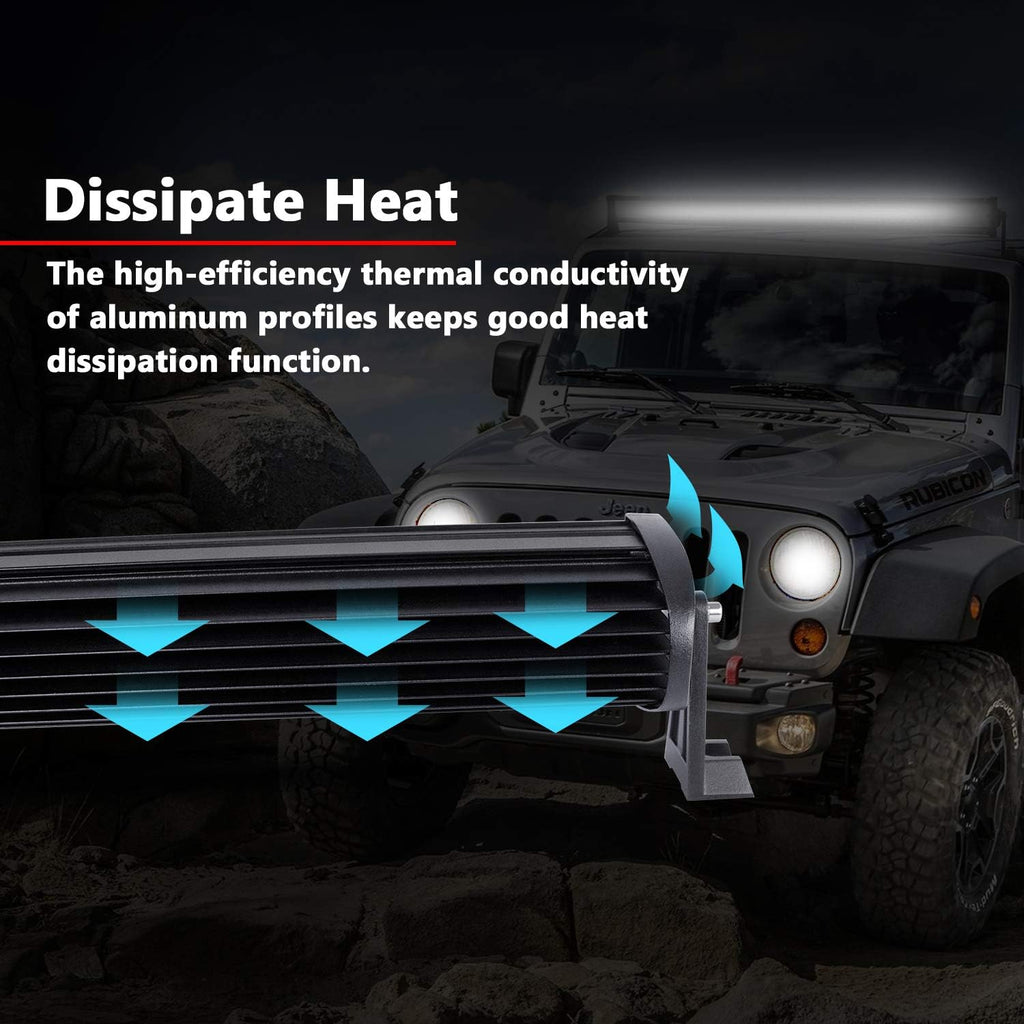 22 inch 7D 324W Triple Row LED Light Bar Spot Flood Combo Beam Waterproof 20000LM Pack of 2 L98461